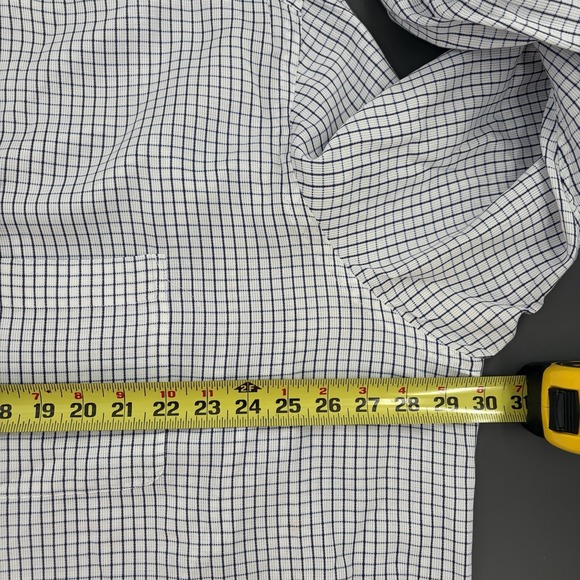 Ermenegildo Zegna White Windowpane Dress Shirt Mens 18.5 47 Pocket French Cuff - Picture 8 of 9